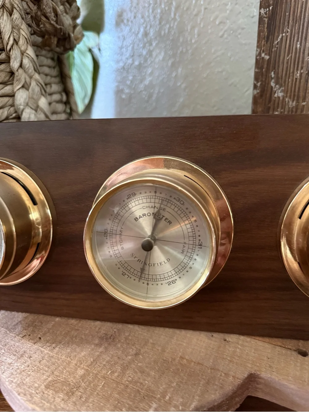 Vintage Springfield Weather Station: Thermometer Barometer Humidity Made In USA